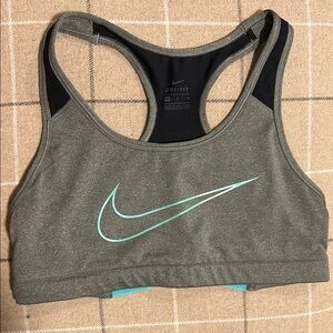Nike Women's Mint Green and Black Sports Bra